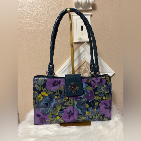 Patricia Nash Handbags - Patricia Nash Purple and Blue Floral Bag